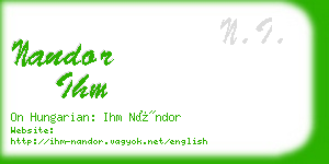 nandor ihm business card